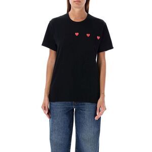 COMME DES GARCONS PLAY Men's Cotton Heart Patch T-Shirt Men BLACK T-Shirts